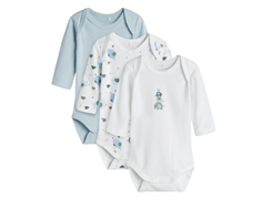 Name It baby blue elephant bodysuit (3-pack)